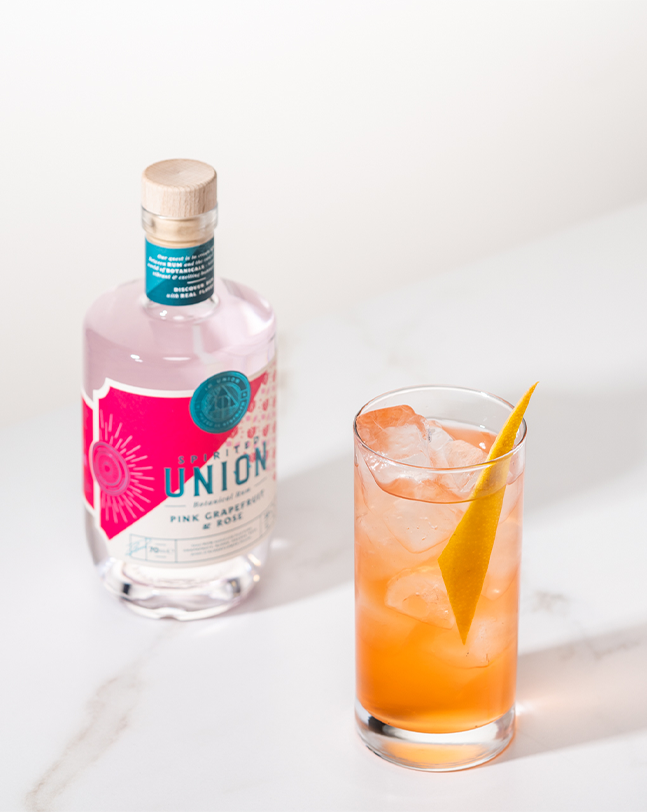 Spirited Union Pink Grapefruit & Rose - the union of rum and botanicals
